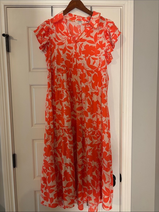Umgee Dresses & Skirts - Umgee Orange and White Floral Maxi Dress